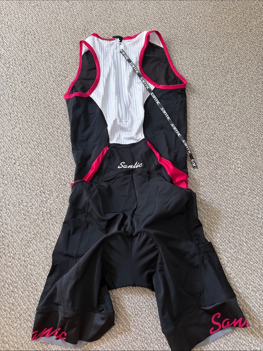 Women’s One-Piece Triathlon Suit in Black and Pink